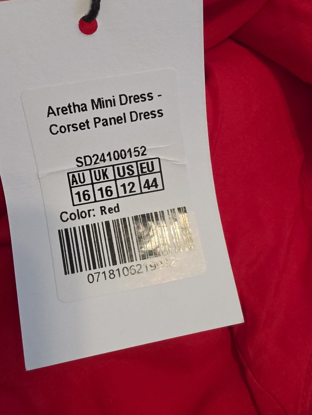Showpo Aretha Mini Dress Corset Panel Dress Red Size 12 New - Picture 10 of 12
